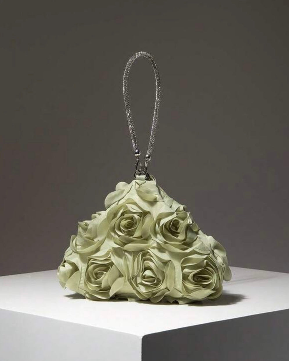 Pistachio Colour Elegant Floral Mini Wallet & Bridesmaid Party Clutch