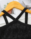 Girls Multi-Layer Tassel Halter Neck Summer Top