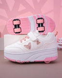 Girls Convertible 4-Wheel Roller Skate Shoes