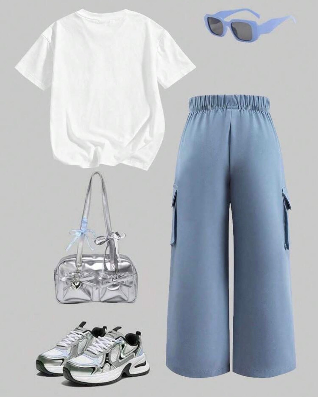 Tween Girls’ Bow Print Short Sleeve Top & Cargo Pants Set