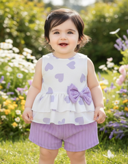 Baby Girl Purple Heart Outfit Set