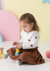 Baby Girl Brown Top & Skirt Set