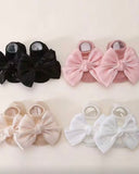 4 Pairs Baby Socks With Bow Decor - Black Addition