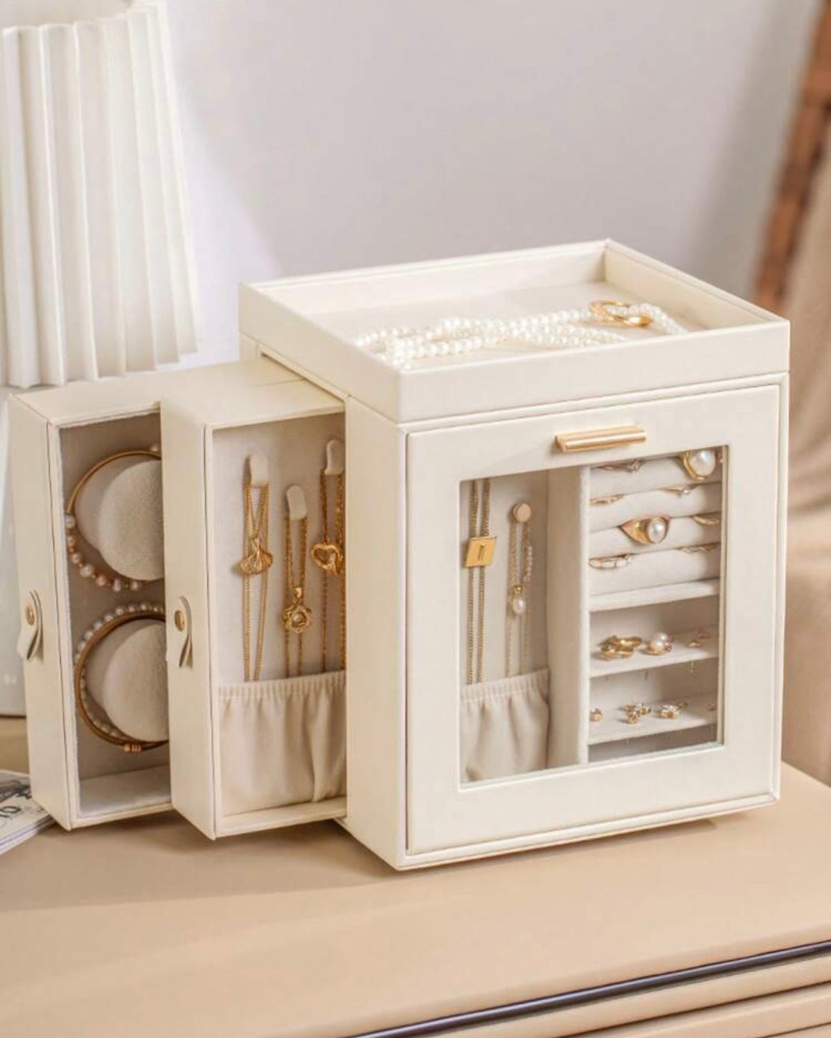 360° Rotating Jewelry Storage Box – Multiple Layer Organizer