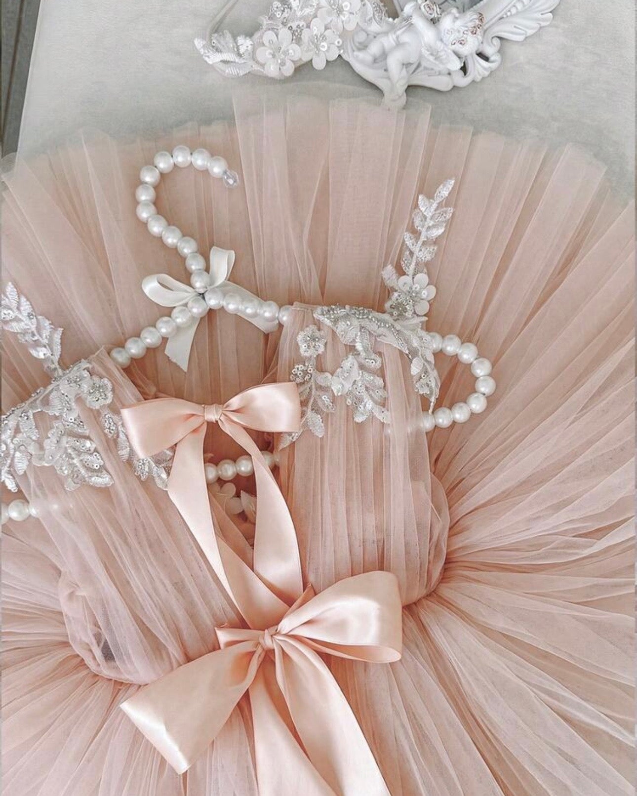Baby Girls Pink Sequin Flower Mesh Party Princess Gown