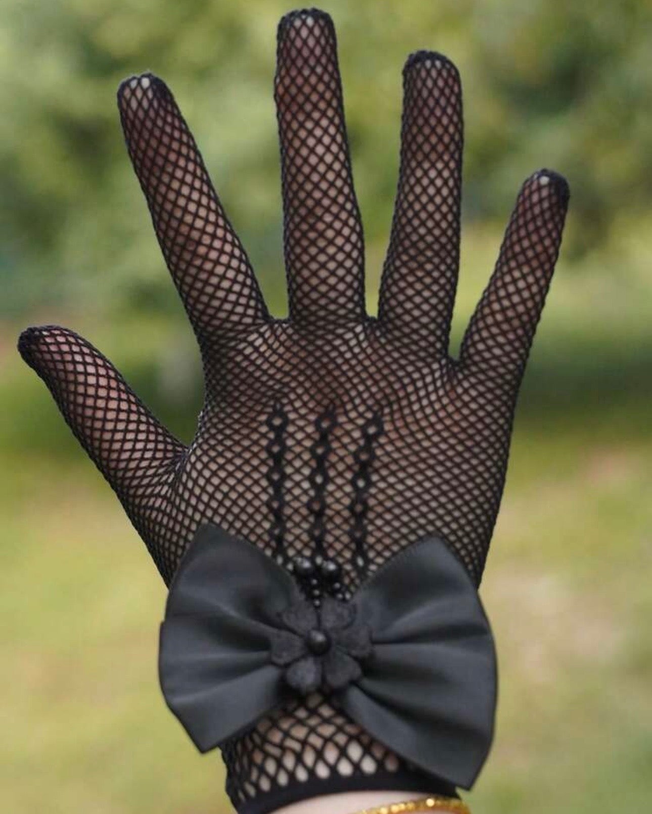 1 Pair Children's Pink Lace Hollow Bow Princess Gloves (4 Colours)
