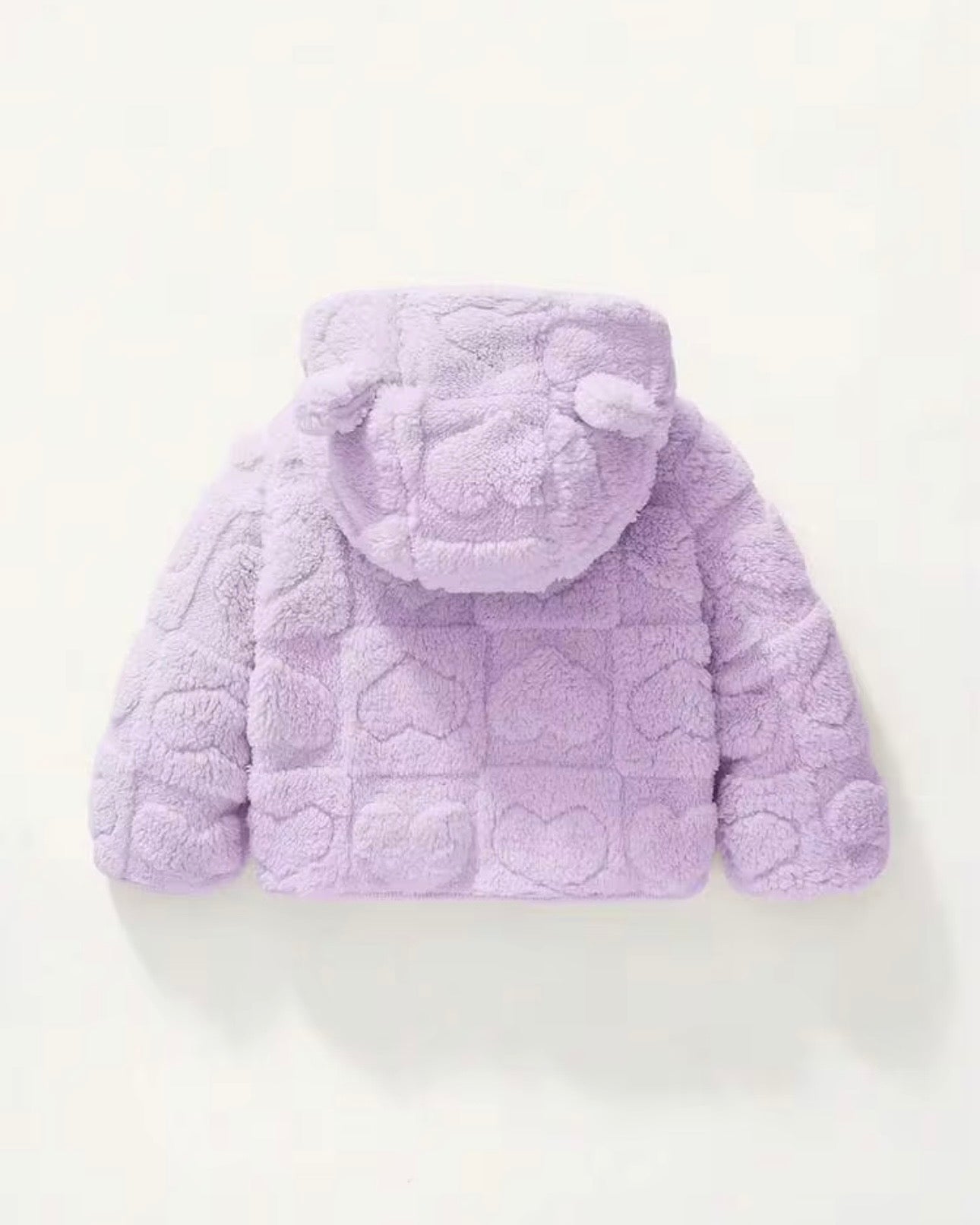 Baby Girl Purple Heart Hooded Fleece Jacket & Pants