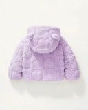 Baby Girl Purple Heart Hooded Fleece Jacket & Pants