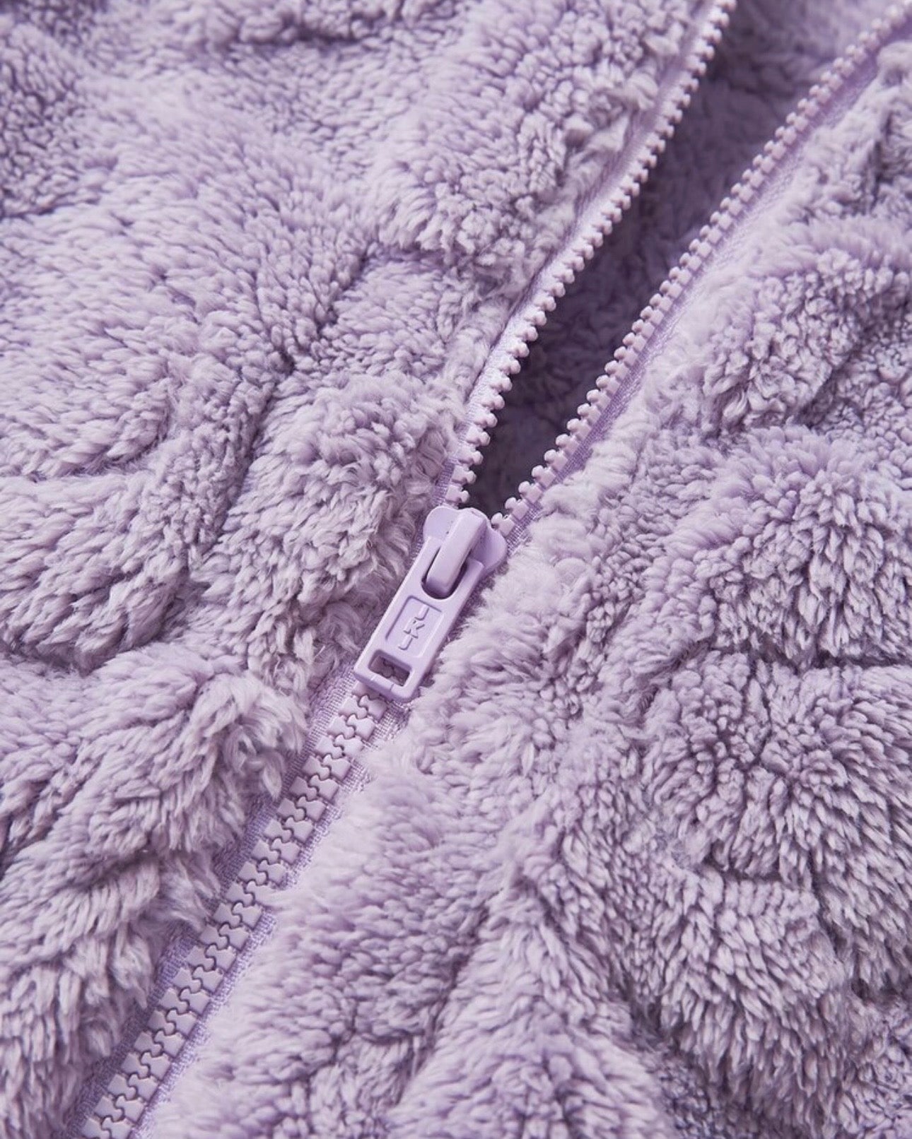 Girls Purple Fleece Heart Thick Cardigan