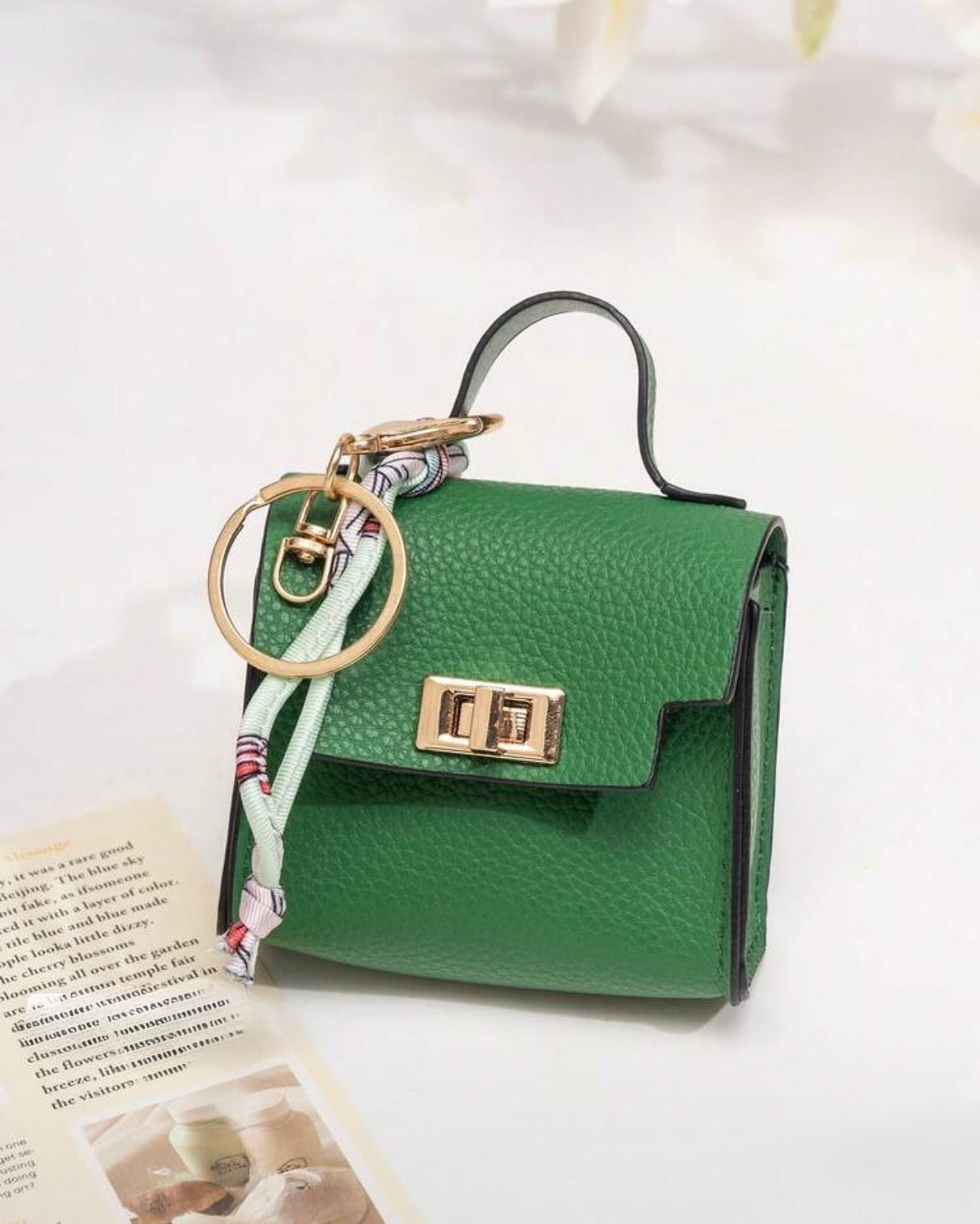 Mini Square Leather Bag Charm in 12 Colours– Keychain Purse