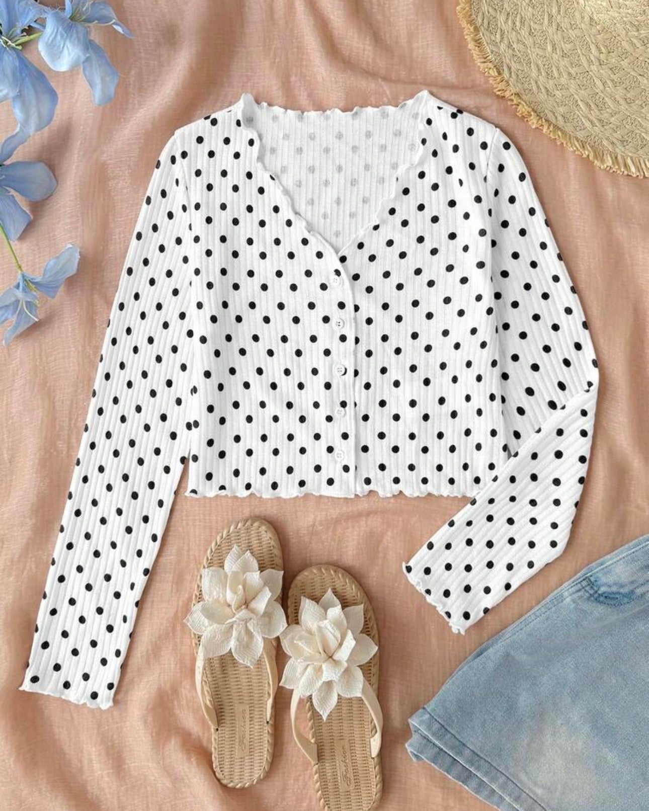 Tween Girls Polka Dot Knit Cardigan