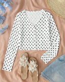 Tween Girls Polka Dot Knit Cardigan