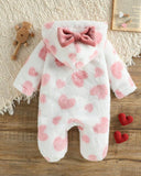 Pink Heart Winter Romper