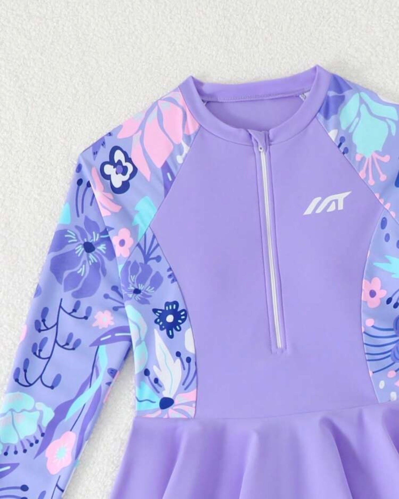 Tween Girls Purple Long Sleeve Swim Top and Pants