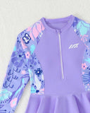 Tween Girls Purple Long Sleeve Swim Top and Pants