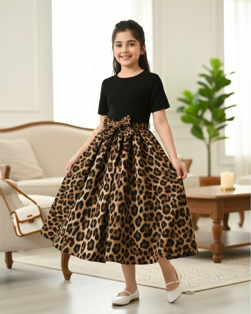 Black Leopard Patchwork Dress – Bold Summer Style