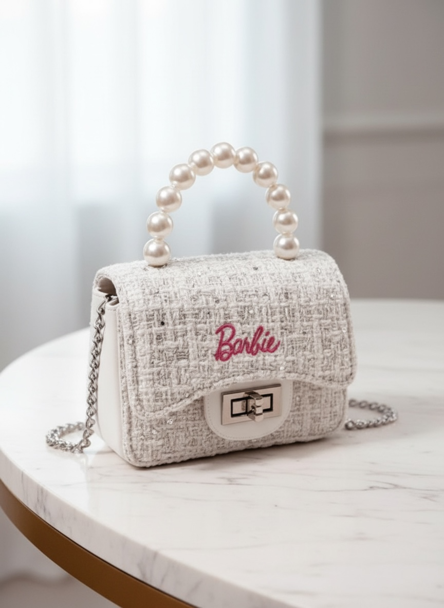 White Barbie Crossbody Chain Bag