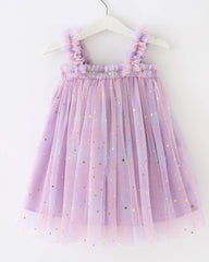 Baby Girl Elegant Purple Ombre Starry Moon Princess Dress