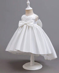 White Rose Bow Princess Dress
