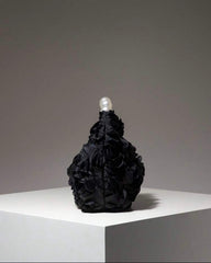 Black Floral Pop Pearl Bag for Elegant Women