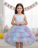Girls Rainbow Tulle Princess Dress