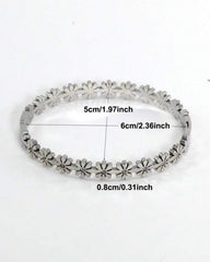 Anti-Tarnish Silver Daisy and Zirconia Bracelet