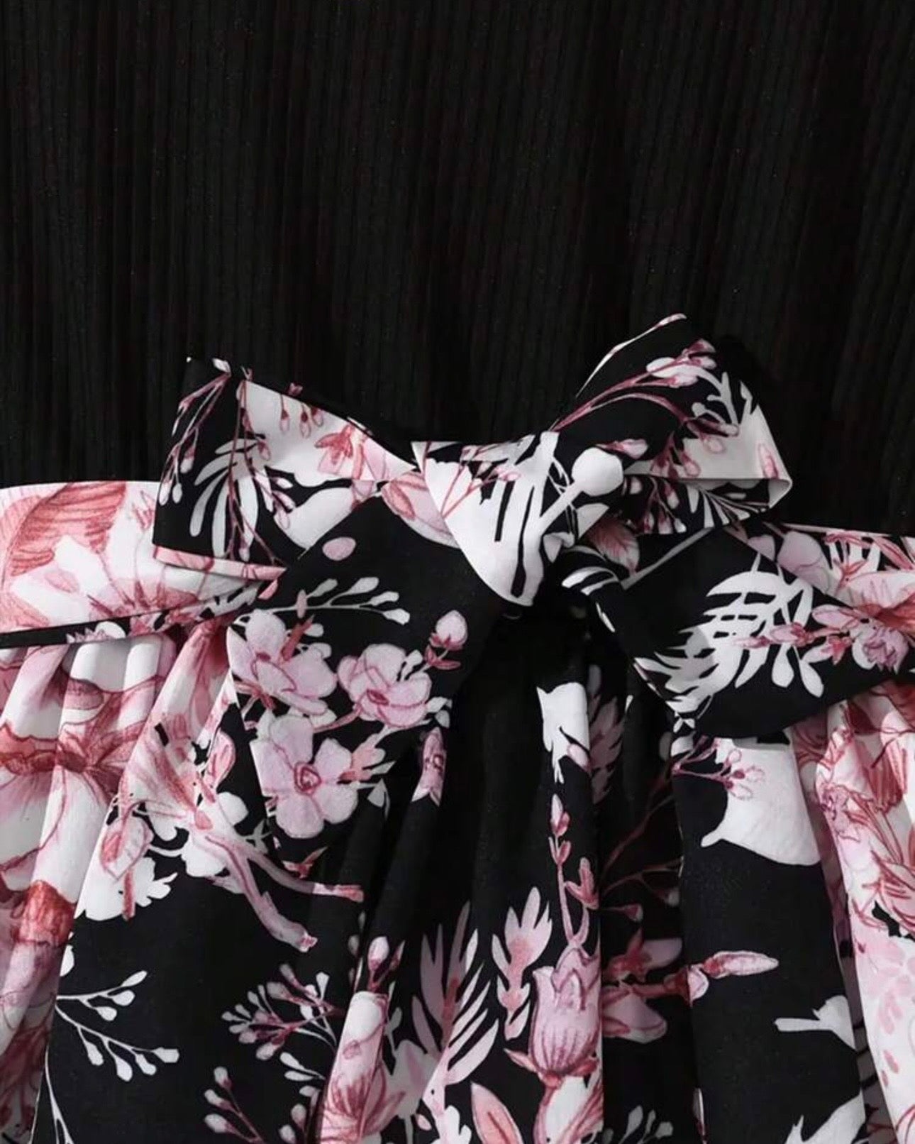 Sweet Black & Pink Floral Patchwork Dress – Summer Ready