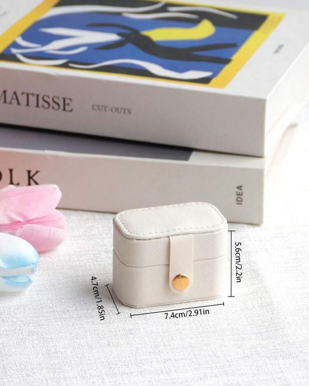 Mini Portable Leather Rings Box Type A (Black, Pink, White, Grey, Red, Sky Blue)