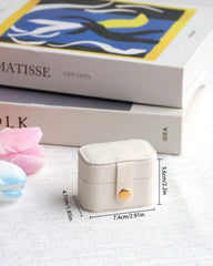 Mini Portable Leather Rings Box Type A (Black, Pink, White, Grey, Red, Sky Blue)