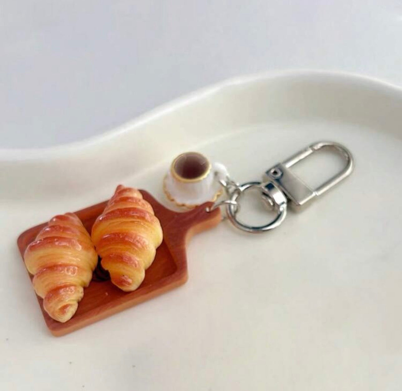 Croissant and Coffee Bag Charm