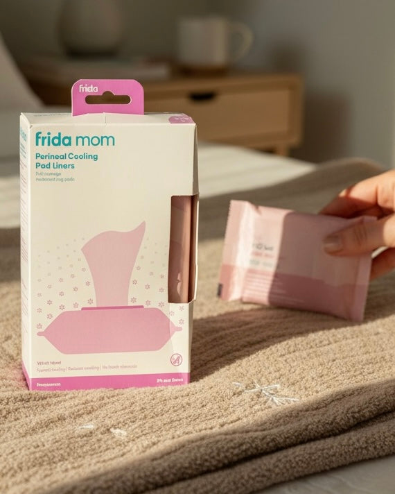 Frida Mom Perineal Cooling Pad Liners – Full Coverage Medicated Vaginal Pads with Witch Hazel (24 in Pack)