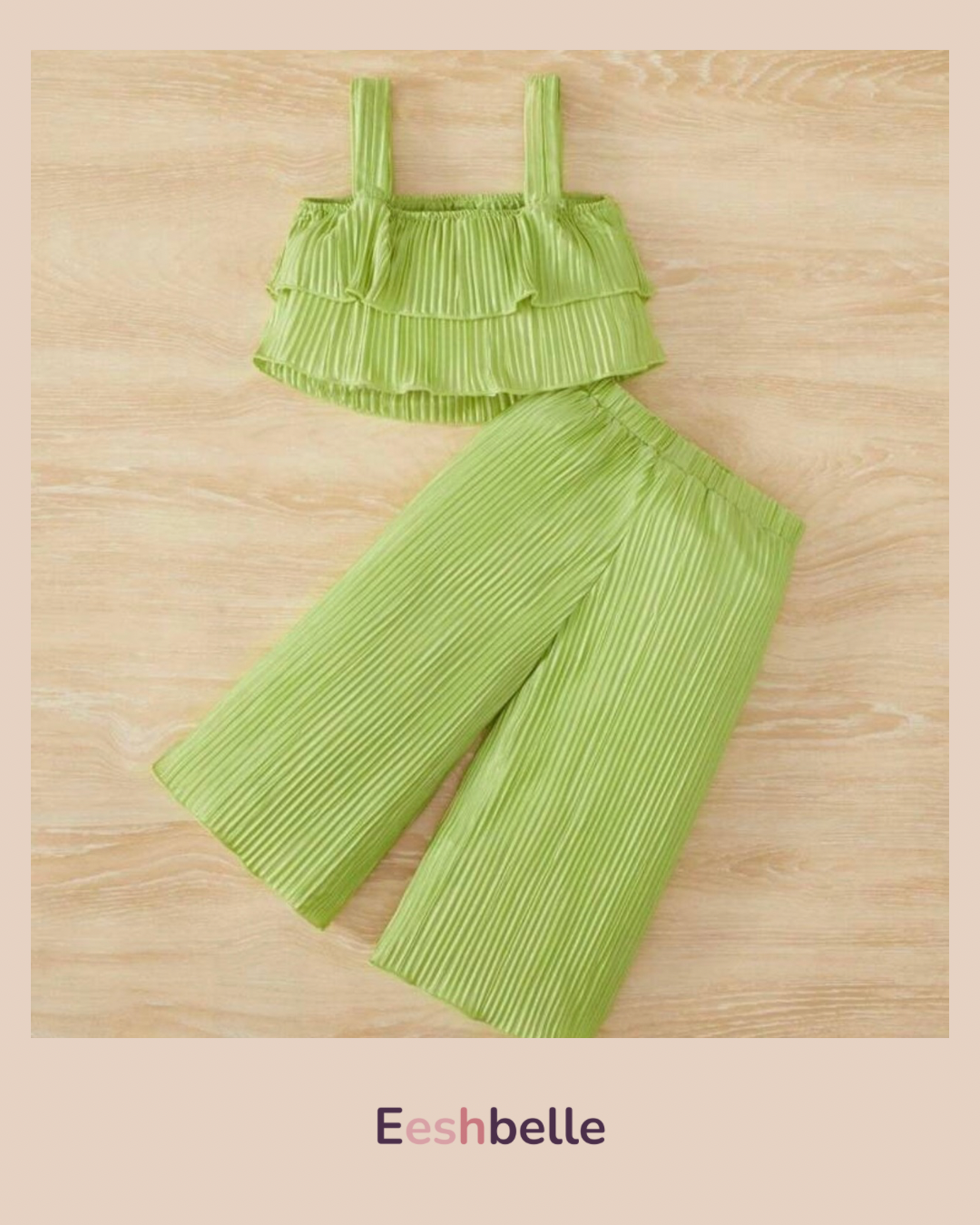 Ruffled Top & Wide-Leg Pants Set