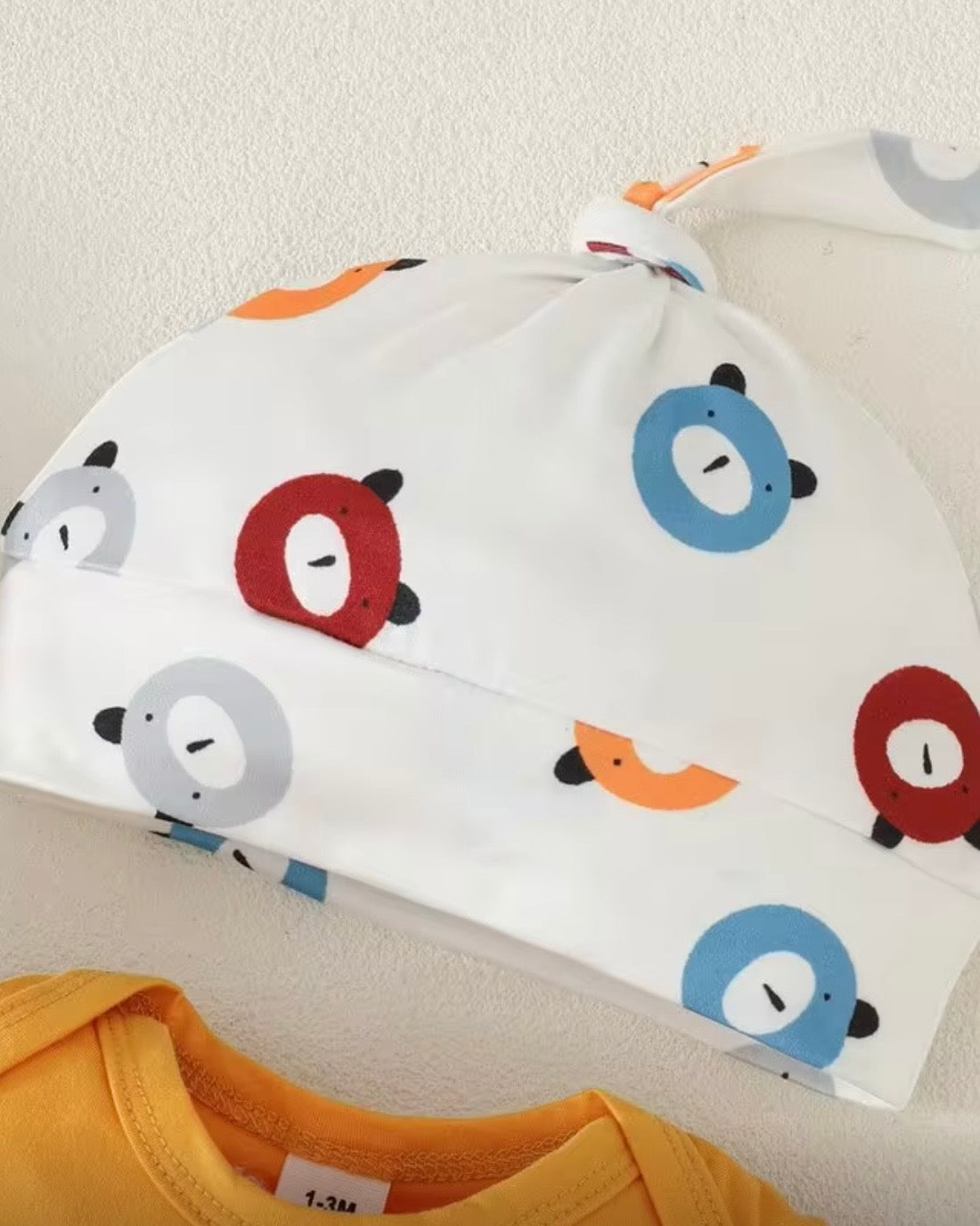 Newborn Baby Boy Bear Print Starter Set – 5 Pieces