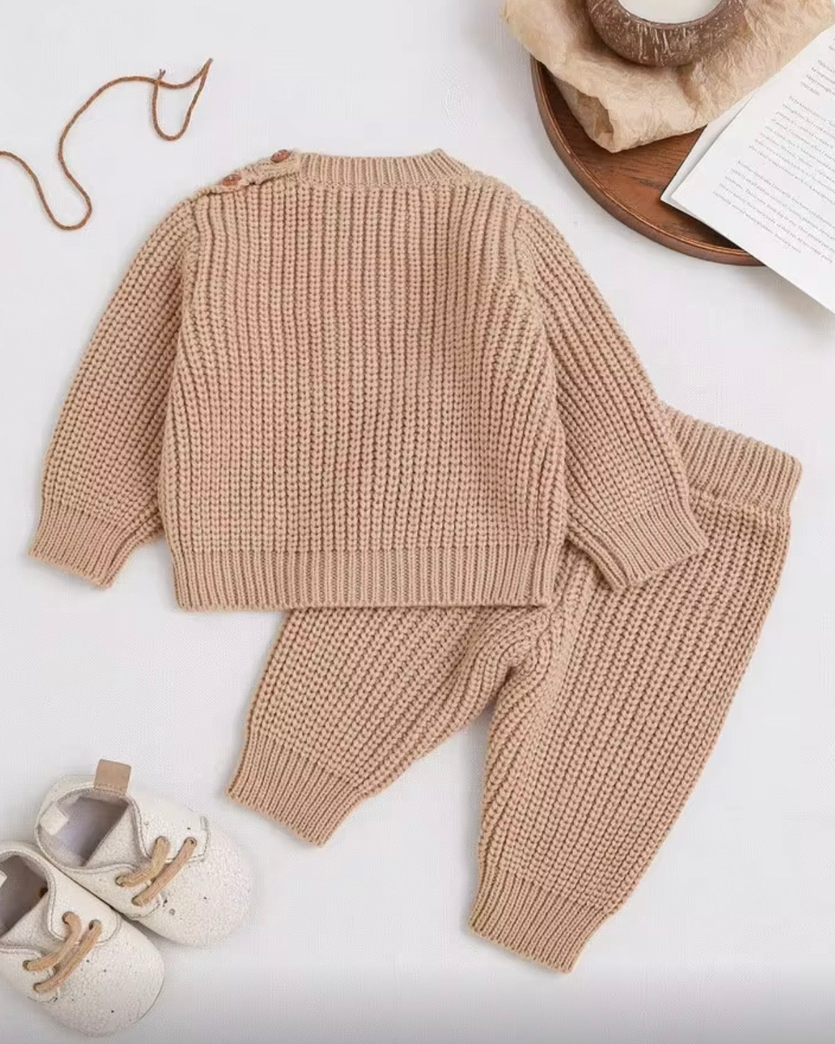 Newborn Baby Knit Sweater & Pants Set – 2 Pieces