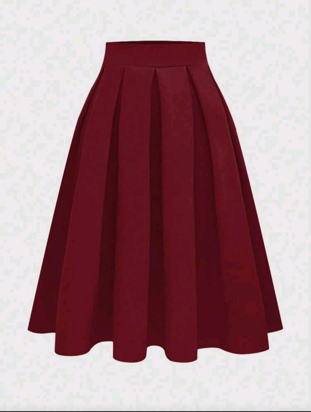 Women Casual Pleated A-Line Black Skirt