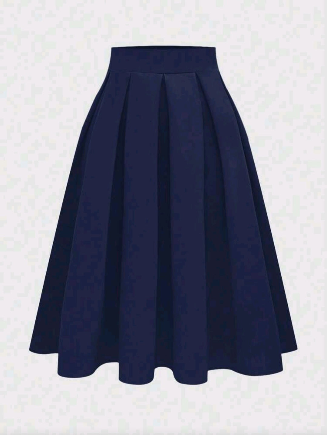 Women Casual Pleated A-Line Black Skirt