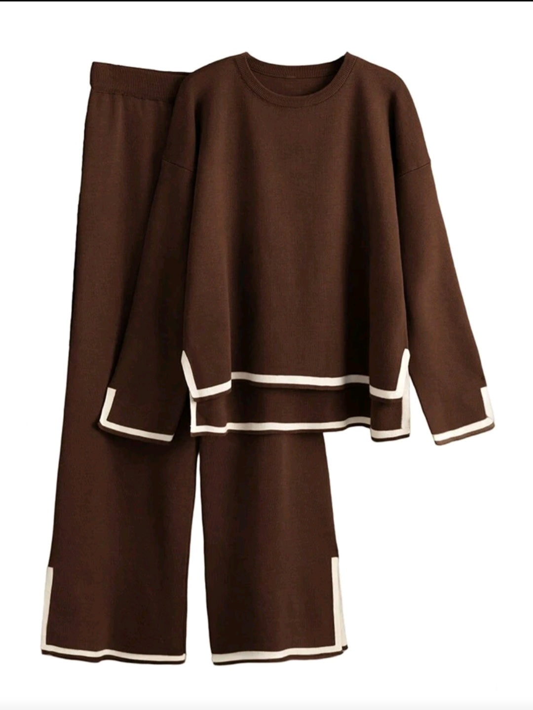 Women Sweater & Wide Leg Pants Two-Piece Suit