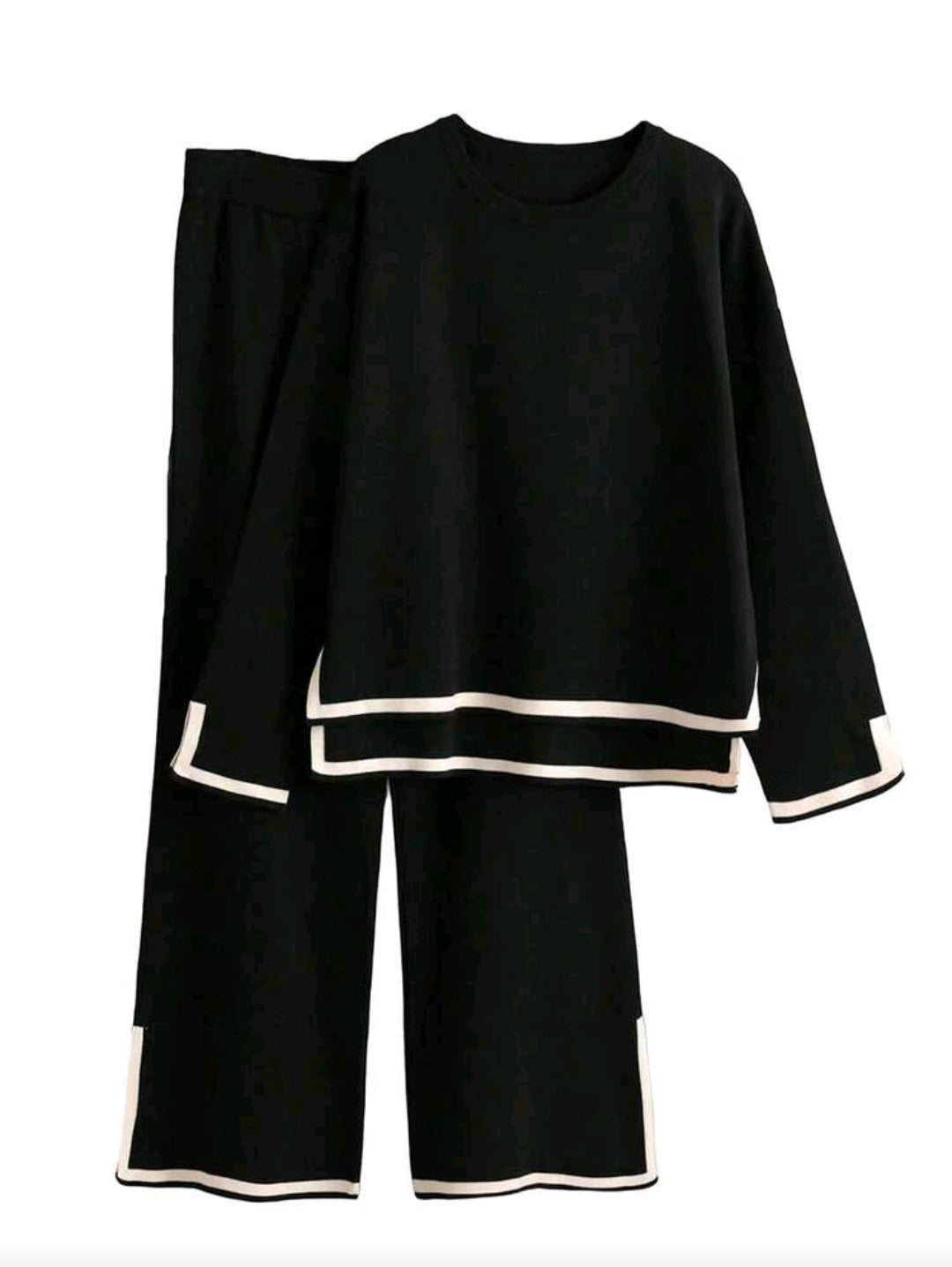 Women Sweater & Wide Leg Pants Two-Piece Suit