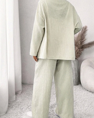 Women’s Striped Pattern Loose Casual 2pcs Set