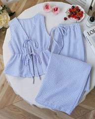Women’s Two-Piece Sleeveless Outfit for Daily Casual Wear