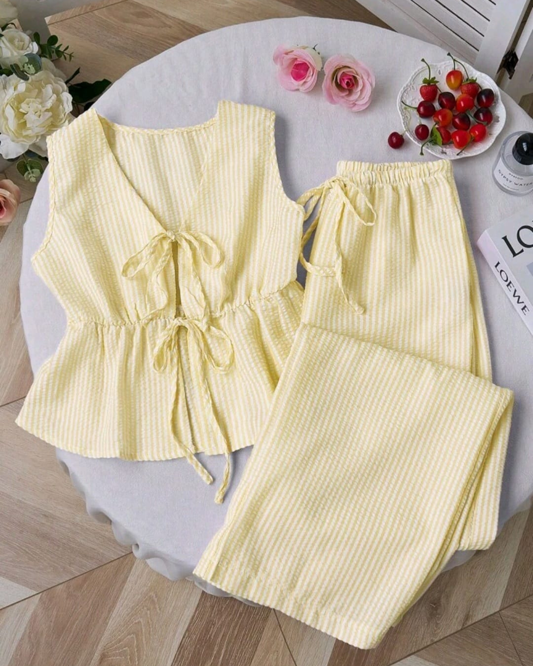 Women’s Two-Piece Sleeveless Outfit for Daily Casual Wear