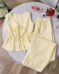 Women’s Two-Piece Sleeveless Outfit for Daily Casual Wear