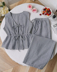 Women’s Two-Piece Sleeveless Outfit for Daily Casual Wear