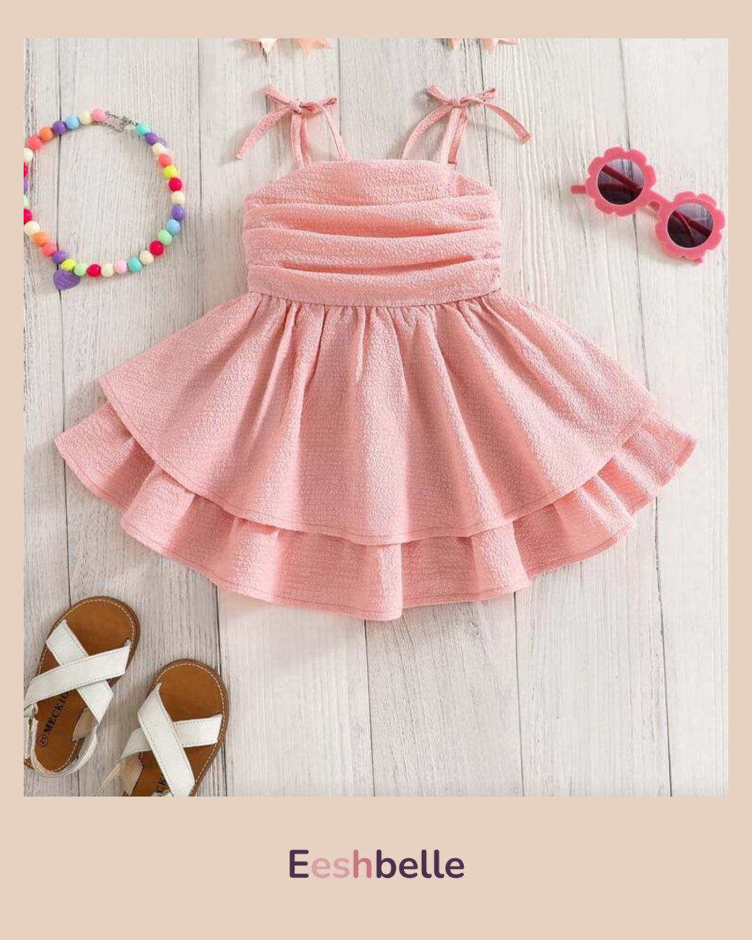 Strap Back Ruffled Hem Overall Dress – Baby Girl