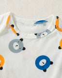 Newborn Baby Boy Yellow Bear Jumpsuit Set with Letter Embroidered Romper & Hat