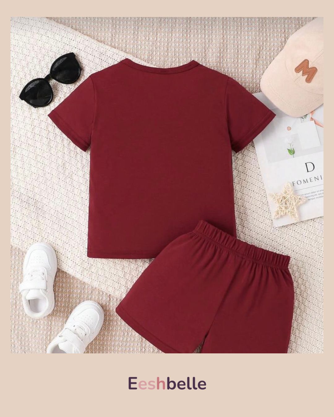 Boy 2pcs Summer Contrast Color Patchwork Round Neck Short Sleeve T-Shirt & Shorts