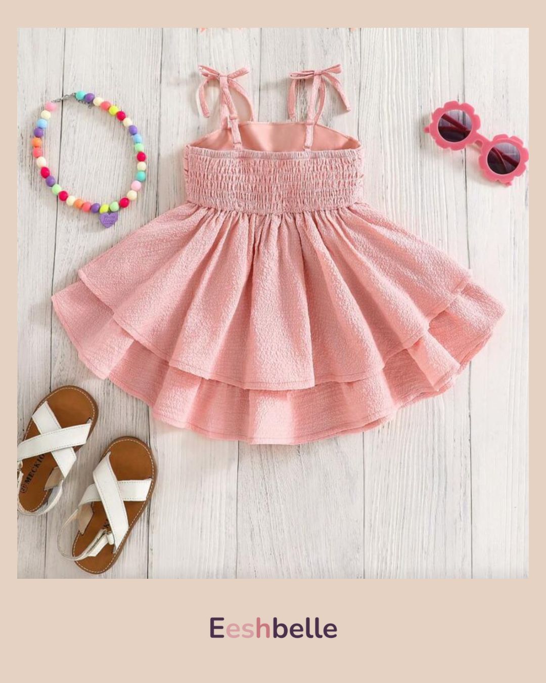 Strap Back Ruffled Hem Overall Dress – Baby Girl