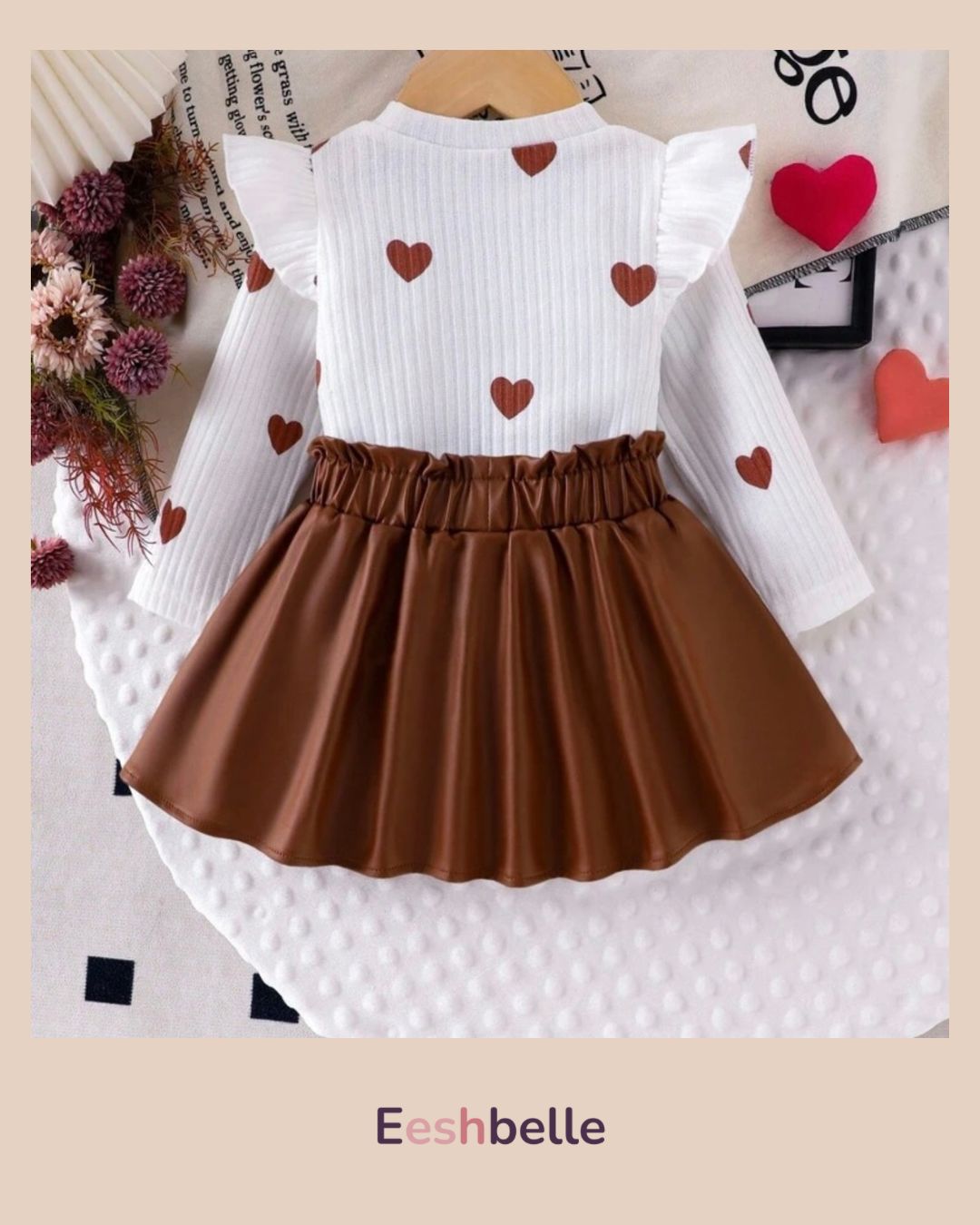 Baby Girl Brown Top & Skirt Set
