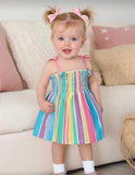 Colourful Striped A-Line Dress