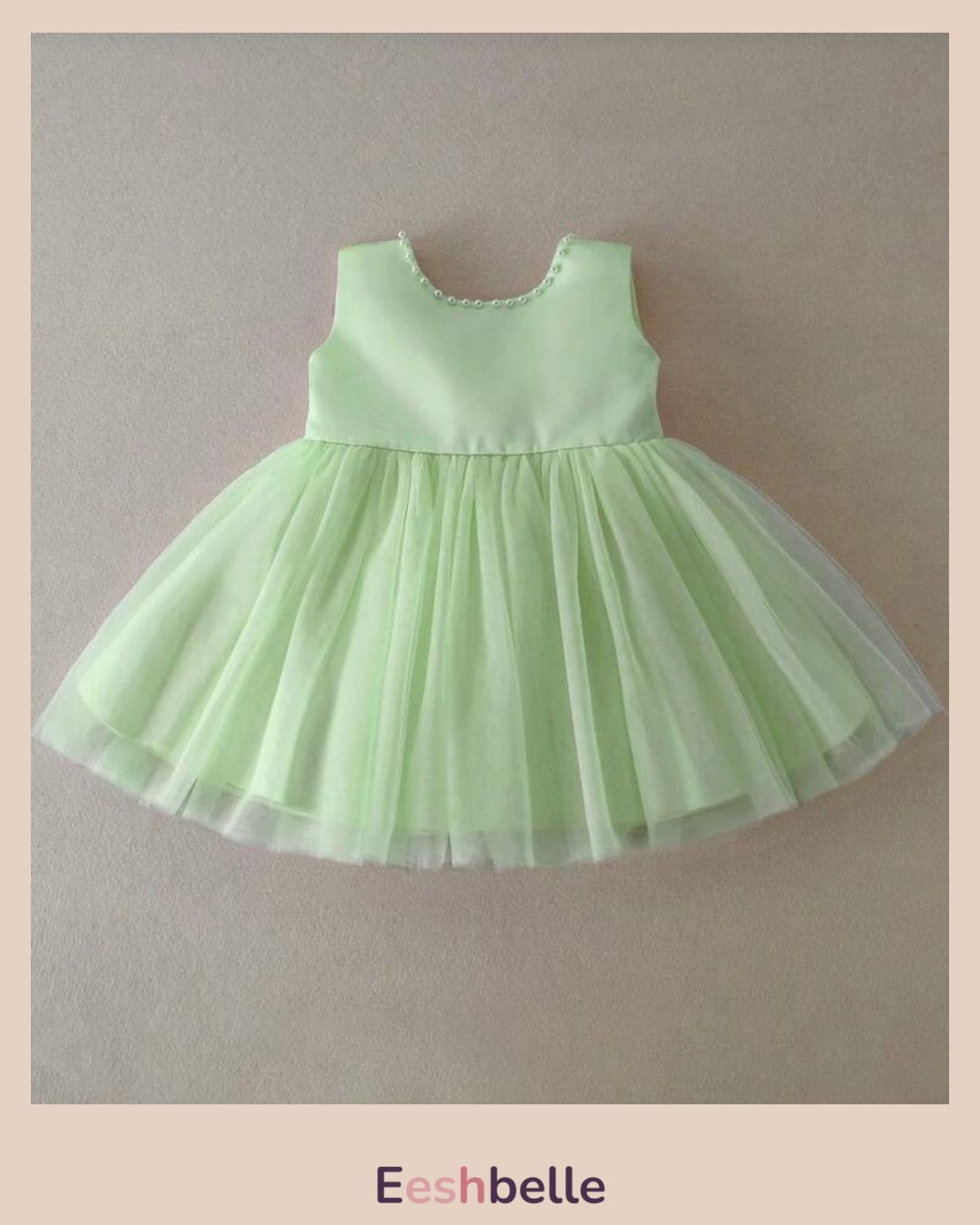 Baby Girls Big Bow Decor Mesh Patchwork Sleeveless Mini Dress